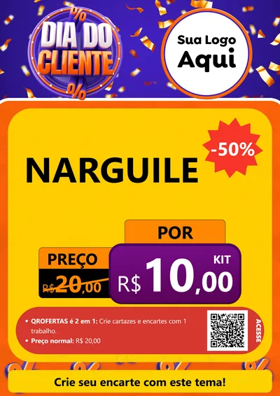 Modelo de Cartaz para Cartaz A4 Vertical com o tema Dia do Cliente para Tabacaria