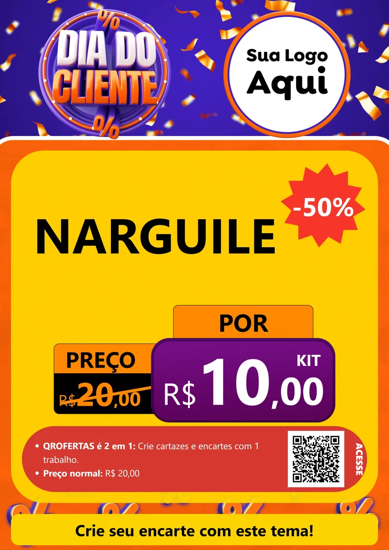 Modelo de Cartaz para Cartaz A4 Vertical com o tema Dia do Cliente para Tabacaria
