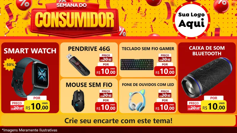 Modelo de TV para TV Horizontal com o tema Semana do Consumidor para Informática