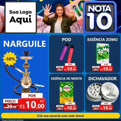 Modelo de Rede Social para Feed Facebook com o tema Nota 10 para Tabacaria