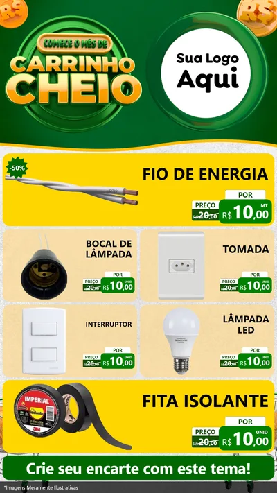 Modelo de TV para TV Vertical com o tema Carrinho Cheio para Materiais Elétricos