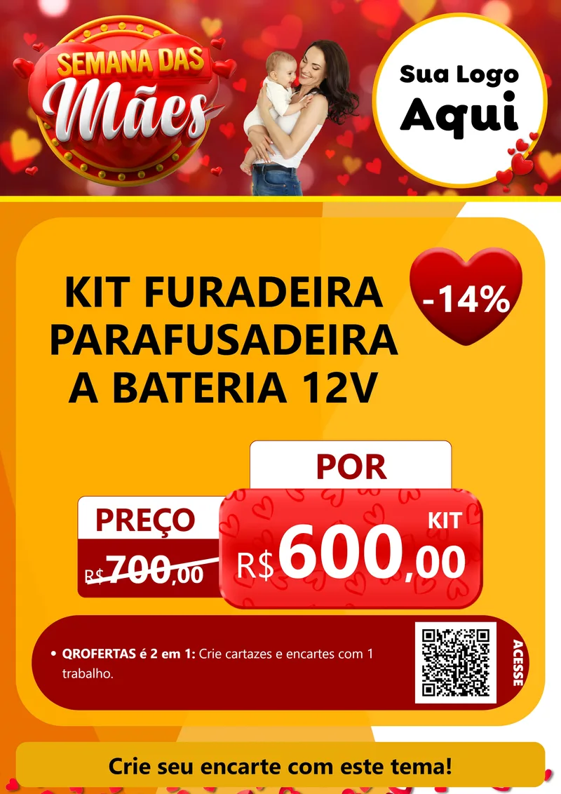 Modelo de Cartaz para Cartaz A4 Vertical com o tema Semana das Mães para Maquinas e Ferramentas