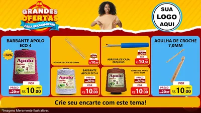 Modelo de TV para TV Horizontal com o tema Grandes Ofertas Para Economizar! para Armarinho e Aviamentos