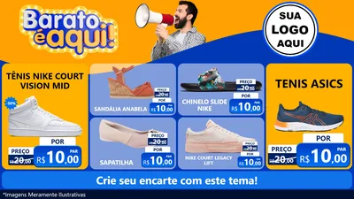 Modelo de TV para TV Horizontal com o tema Barato é aqui para Calçados
