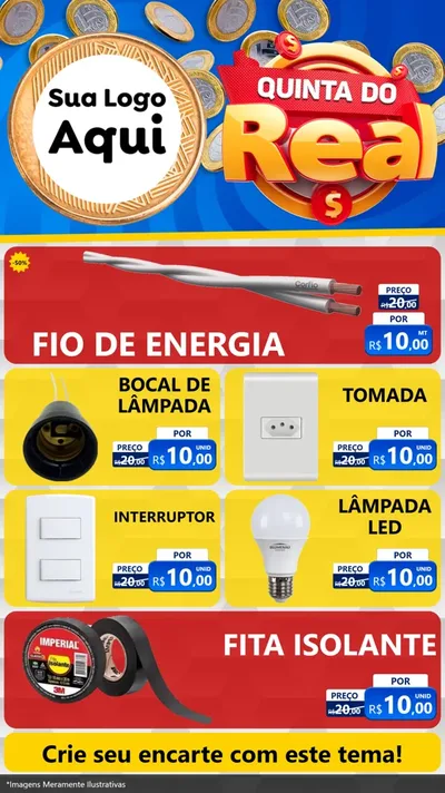 Modelo de TV para TV Vertical com o tema Quinta do Real para Materiais Elétricos