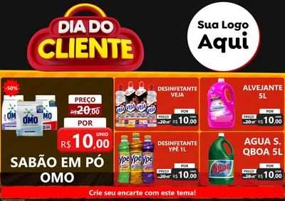 Modelo de Encarte para Encarte A4 Horizontal com o tema Dia do Cliente para Produtos de Limpeza