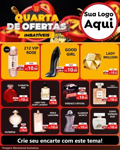 Modelo de Rede Social para Feed Instagram com o tema Quarta de Ofertas Imbatíveis para Perfumes