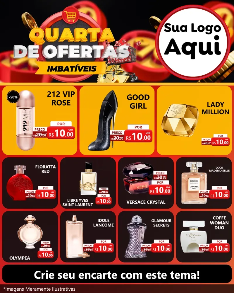 Modelo de Rede Social para Feed Instagram com o tema Quarta de Ofertas Imbatíveis para Perfumes