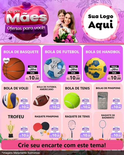 Modelo de Rede Social para Feed Instagram com o tema Dia das Mães Ofertas para Você! para Artigos Esportivos