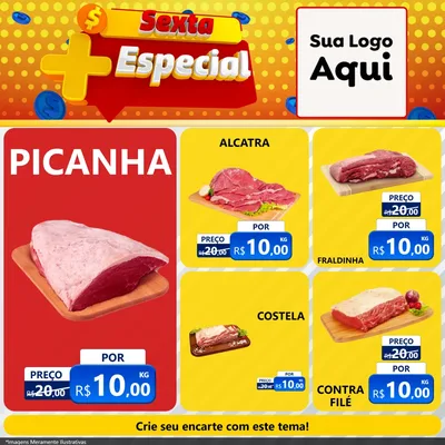 Modelo de Rede Social para Feed Facebook com o tema Sexta Mais Especial para Açougue