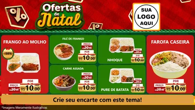 Modelo de TV para TV Horizontal com o tema Ofertas de Natal para Restaurante