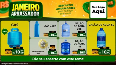 Modelo de TV para TV Horizontal com o tema Janeiro Arrasador para Água e gás