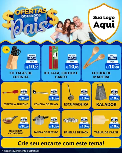 Modelo de Rede Social para Feed Instagram com o tema Ofertas do Dia dos Pais para Utilidades Domésticas