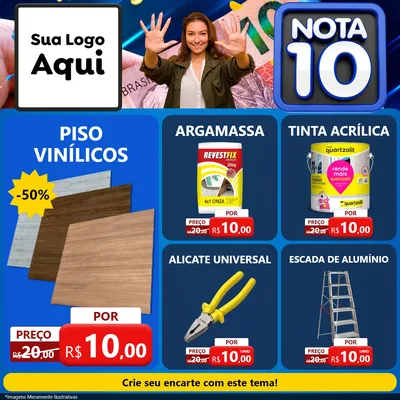 Modelo de Rede Social para Feed Facebook com o tema Nota 10 para Material para Construção