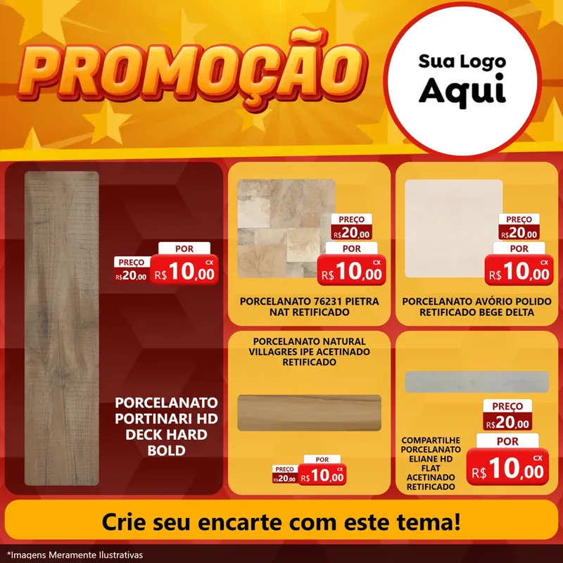 Modelo de Rede Social para Feed Facebook com o tema Promoção para Pisos e revestimentos