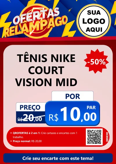 Modelo de Cartaz para Cartaz A4 Vertical com o tema Ofertas Relâmpago para Calçados