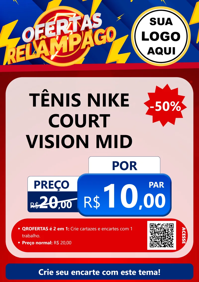 Modelo de Cartaz para Cartaz A4 Vertical com o tema Ofertas Relâmpago para Calçados
