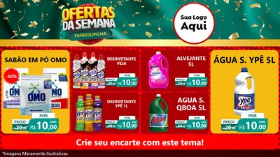 Modelo de TV para TV Horizontal com o tema Ofertas da Semana Farroupilha para Produtos de Limpeza