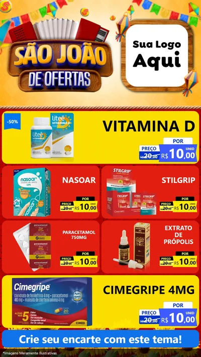 Modelo de TV para TV Vertical com o tema São João de Ofertas para Farmácia