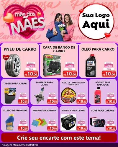 Modelo de Rede Social para Feed Instagram com o tema Mês Das Mães para Auto peças