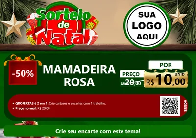 Modelo de Cartaz para Cartaz A4 Horizontal com o tema Sorteio de Natal para Bebês