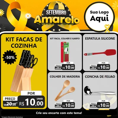 Modelo de Rede Social para Feed Facebook com o tema Setembro Amarelo para Utilidades Domésticas