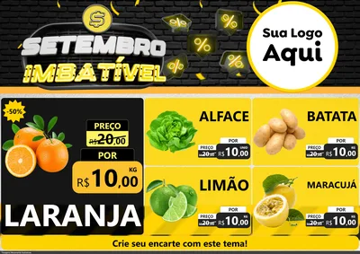 Modelo de Encarte para Encarte A4 Horizontal com o tema Setembro Imbatível para Hortifrúti