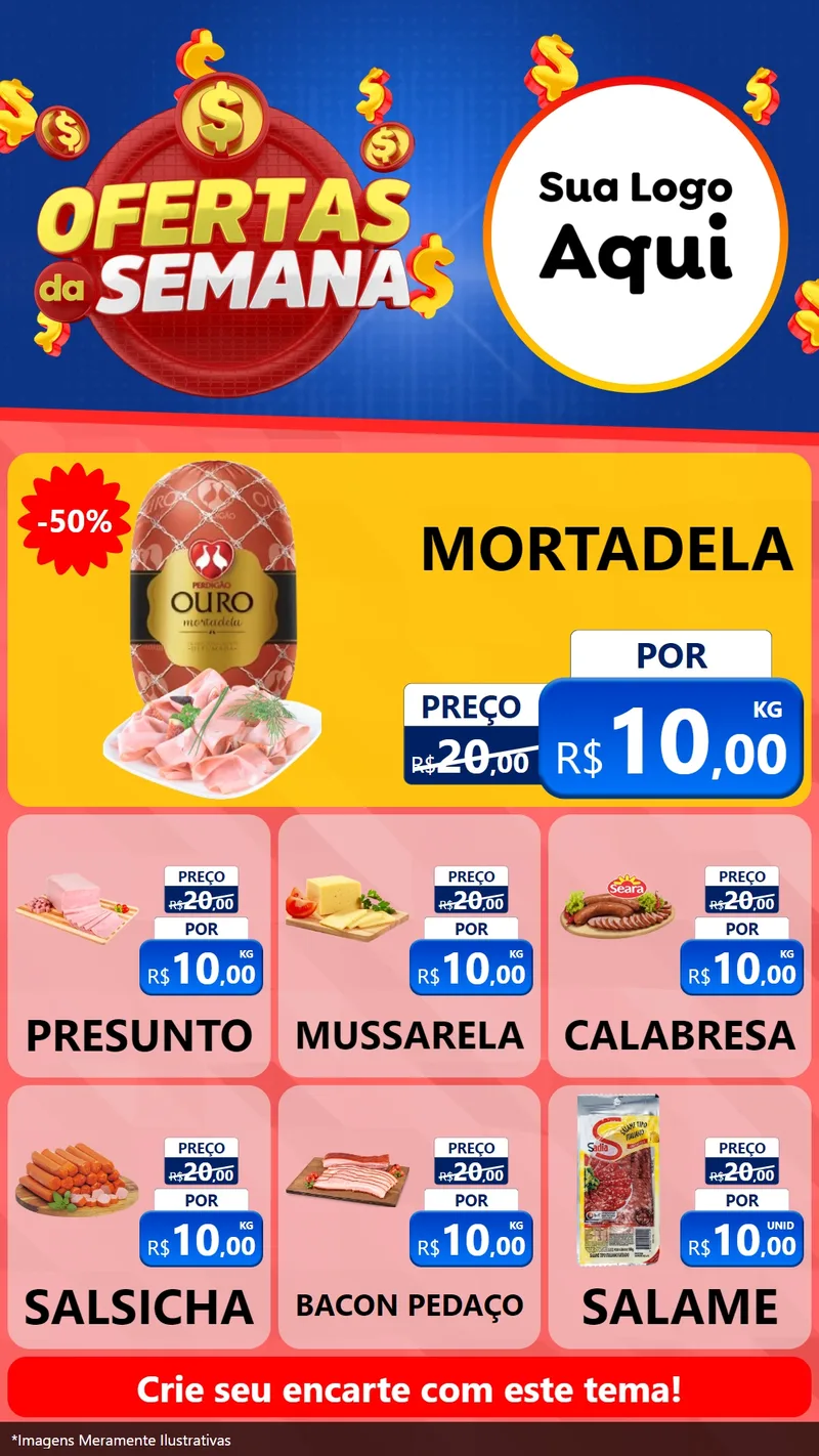 Modelo de Rede Social para Stories com o tema Ofertas Da Semana para Frios e Laticínios