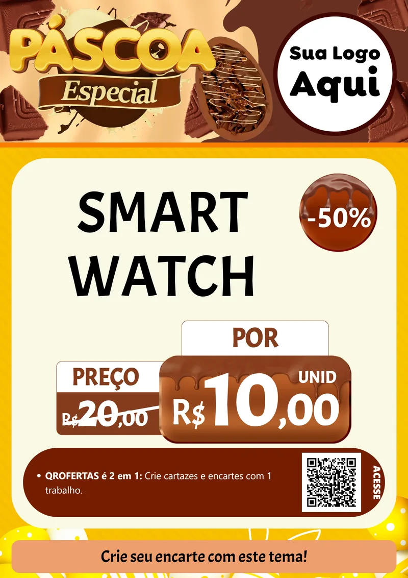 Modelo de Cartaz para Cartaz A4 Vertical com o tema Páscoa Especial para Informática