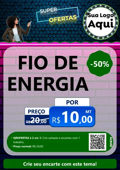 Modelo de Cartaz para Cartaz A4 Vertical com o tema Super Ofertas para Materiais Elétricos