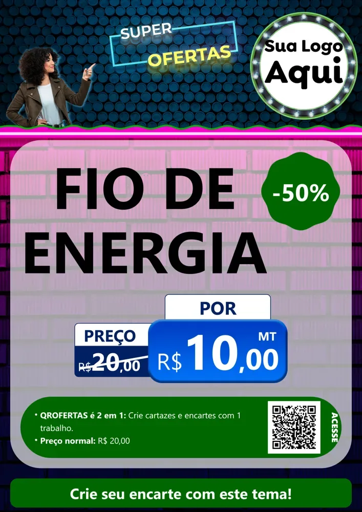 Modelo de Cartaz para Cartaz A4 Vertical com o tema Super Ofertas para Materiais Elétricos