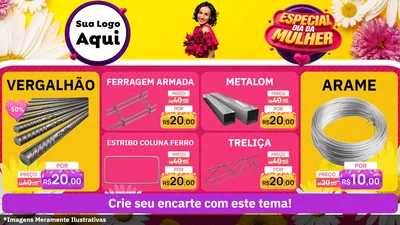 Modelo de TV para TV Horizontal com o tema Especial Dia da Mulher para Ferragens
