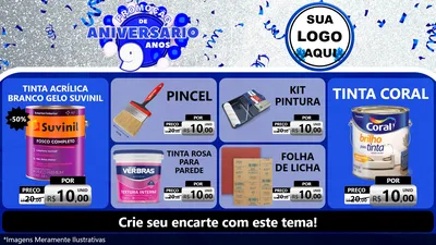 Modelo de TV para TV Horizontal com o tema Promoção de Aniversário - 9 Anos para Tintas e Ferramentas