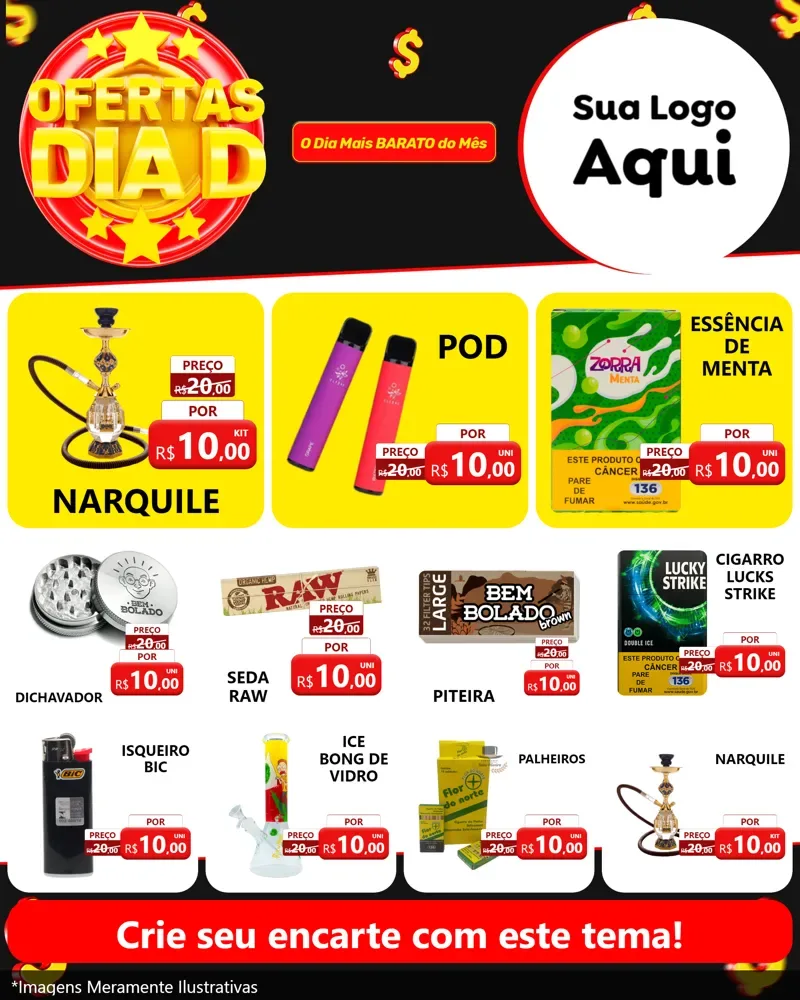 Modelo de Rede Social para Feed Instagram com o tema Dia D para Tabacaria