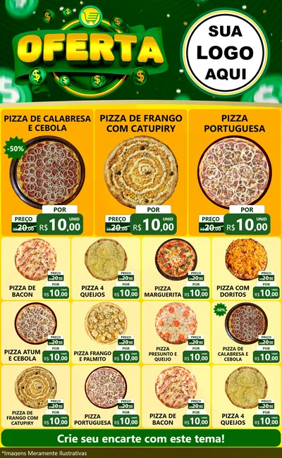Modelo de Encarte para Encarte Grande com o tema Oferta para Pizzaria
