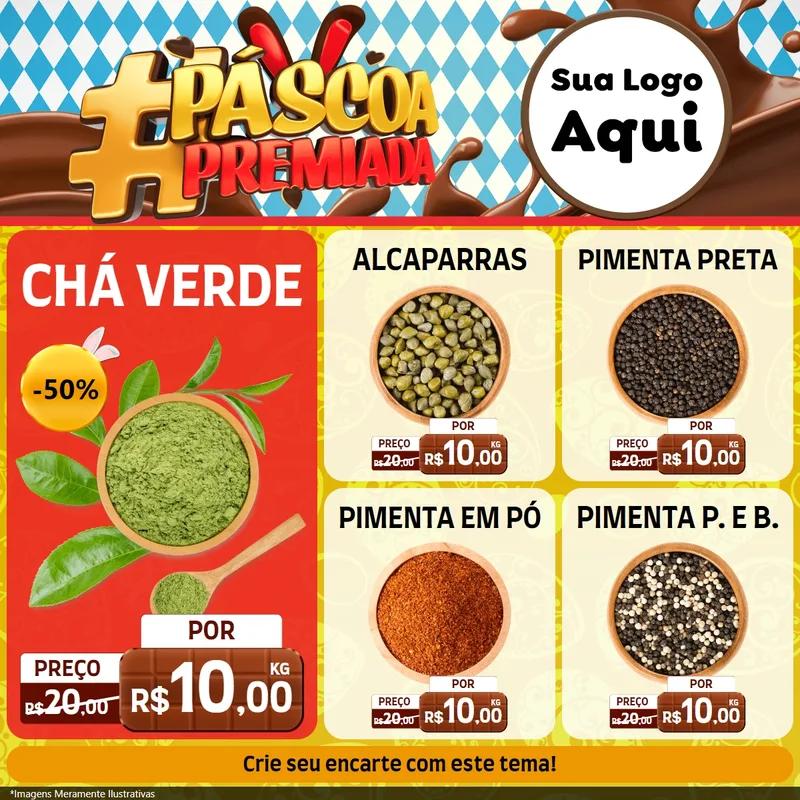 Modelo de Rede Social para Feed Facebook com o tema Páscoa Premiada para Produtos Naturais