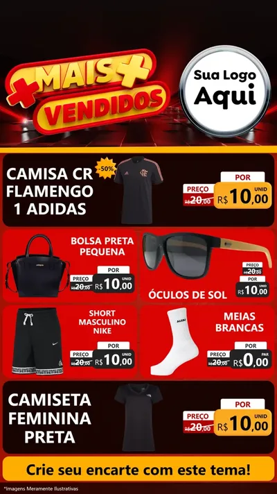 Modelo de TV para TV Vertical com o tema Mais Vendidos para Roupas e acessórios