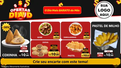 Modelo de TV para TV Horizontal com o tema Ofertas Dia D para Salgadaria
