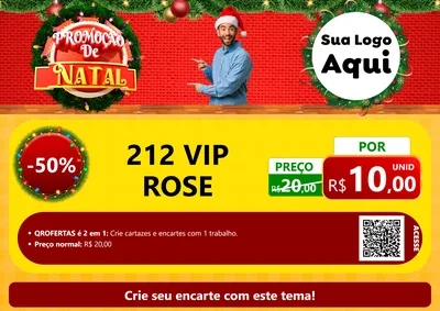 Modelo de Cartaz para Cartaz A4 Horizontal com o tema Promoção de Natal para Perfumes