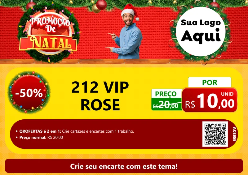 Modelo de Cartaz para Cartaz A4 Horizontal com o tema Promoção de Natal para Perfumes