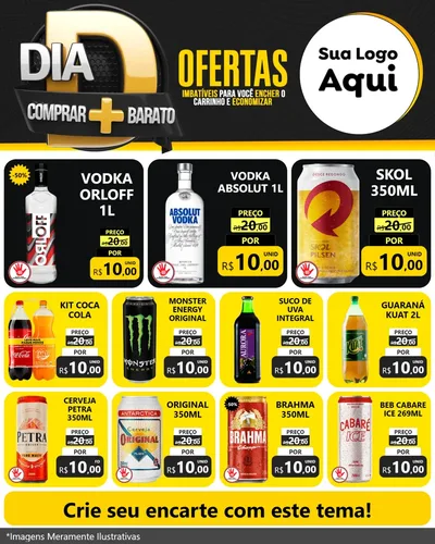 Modelo de Rede Social para Feed Instagram com o tema Dia D Mais Economia para Distribuidora de bebidas