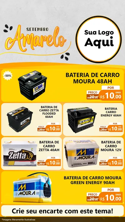 Modelo de TV para TV Vertical com o tema Setembro Amarelo para Baterias Elétricas