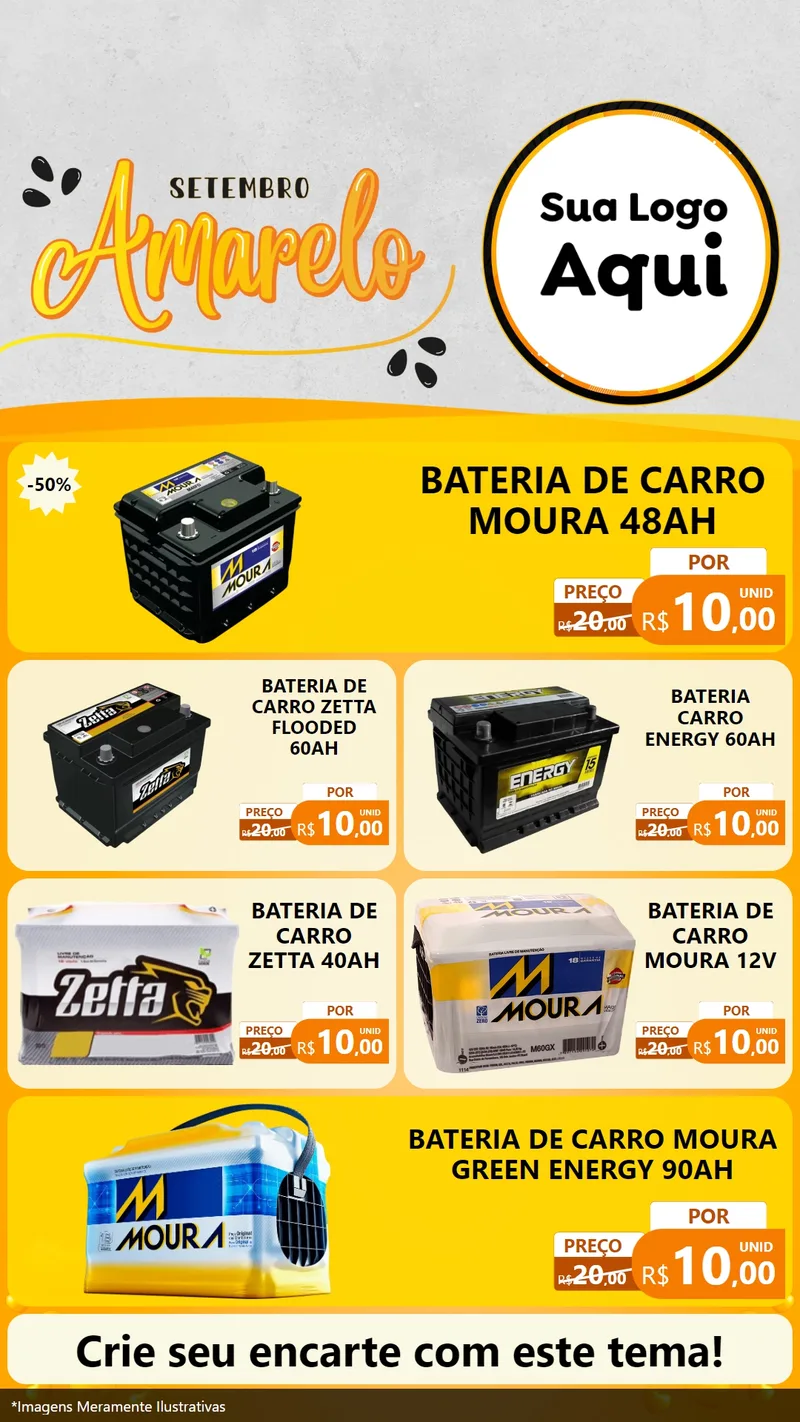 Modelo de TV para TV Vertical com o tema Setembro Amarelo para Baterias Elétricas