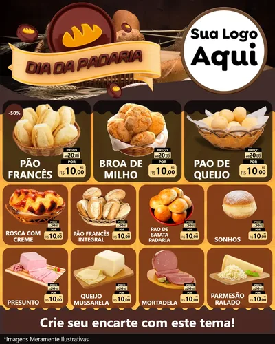Modelo de Rede Social para Feed Instagram com o tema Dia da Padaria para Padaria