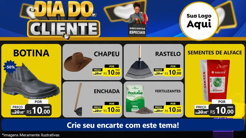 Modelo de TV para TV Horizontal com o tema Dia Do Cliente para Agropecuária