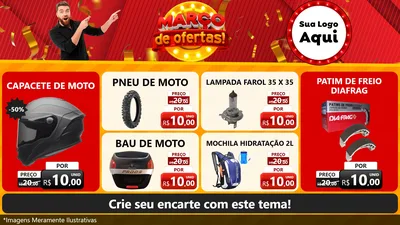Modelo de TV para TV Horizontal com o tema Março de Ofertas! para Moto peças