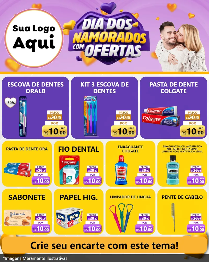 Modelo de Rede Social para Feed Instagram com o tema Dia Dos Namorados Com Ofertas para Higiene Pessoal