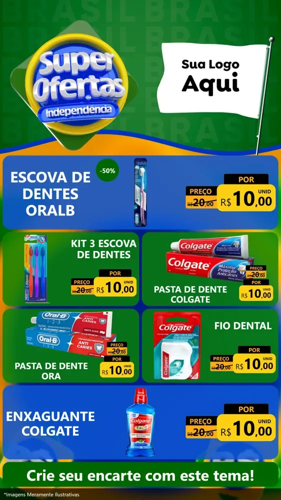 Modelo de TV para TV Vertical com o tema Super Ofertas de Independência para Higiene Pessoal