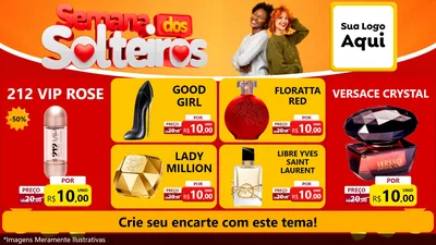 Modelo de TV para TV Horizontal com o tema Semana dos Solteiros para Perfumes