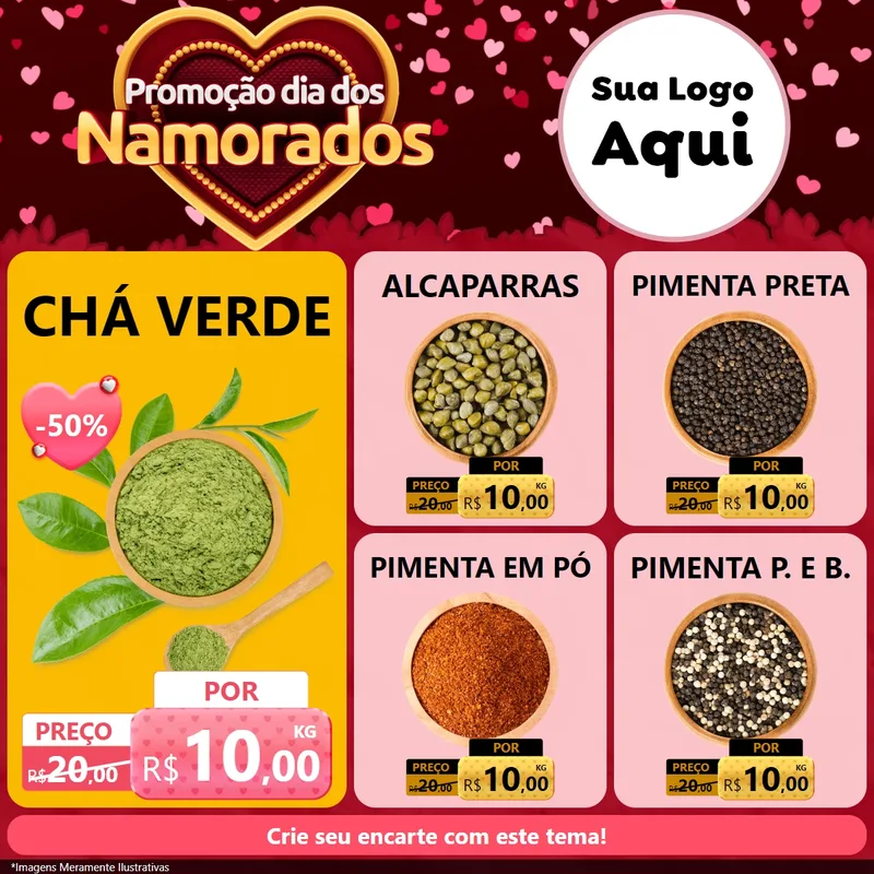 Modelo de Rede Social para Feed Facebook com o tema Promoção Dia Dos Namorados para Produtos Naturais
